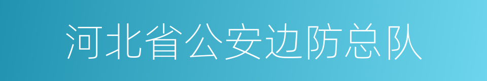 河北省公安边防总队的同义词