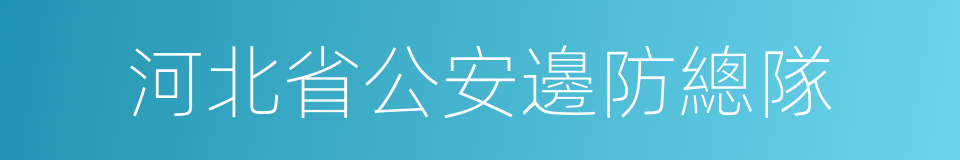 河北省公安邊防總隊的同義詞