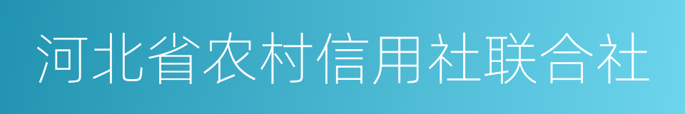 河北省农村信用社联合社的同义词