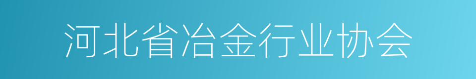 河北省冶金行业协会的同义词