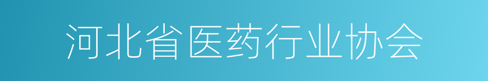 河北省医药行业协会的同义词