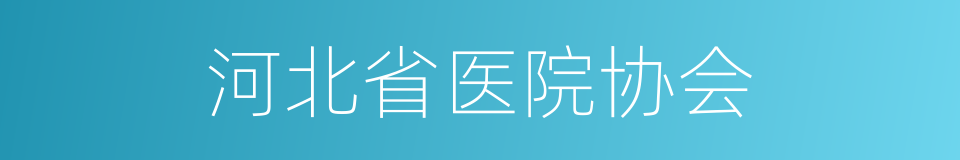 河北省医院协会的同义词