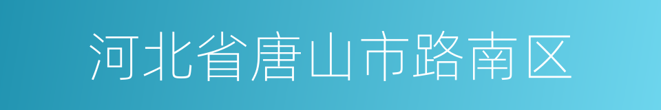 河北省唐山市路南区的同义词