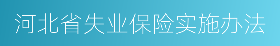 河北省失业保险实施办法的同义词