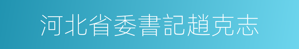 河北省委書記趙克志的同義詞