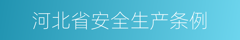 河北省安全生产条例的同义词