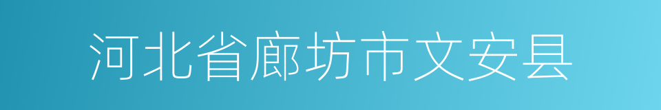 河北省廊坊市文安县的同义词