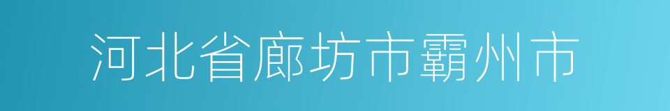 河北省廊坊市霸州市的同义词