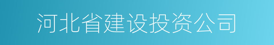 河北省建设投资公司的同义词