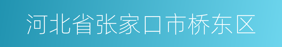 河北省张家口市桥东区的同义词