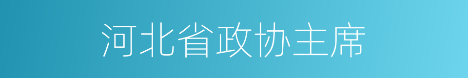 河北省政协主席的同义词