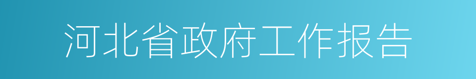 河北省政府工作报告的同义词