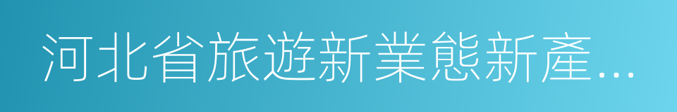 河北省旅遊新業態新產品建設行動計劃的同義詞