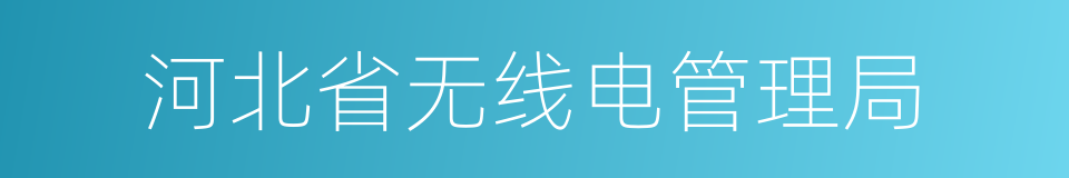 河北省无线电管理局的同义词