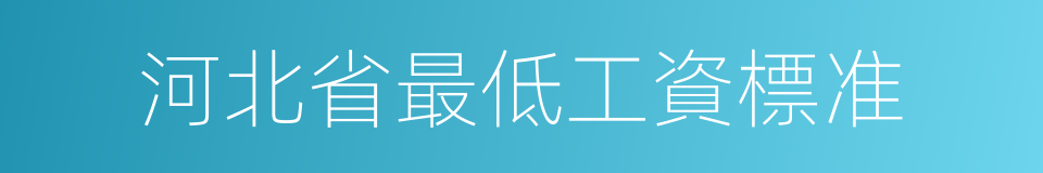河北省最低工資標准的同義詞