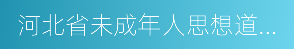 河北省未成年人思想道德建設工作測評體系的同義詞