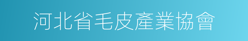 河北省毛皮產業協會的同義詞