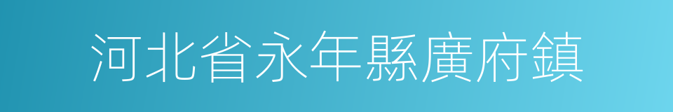 河北省永年縣廣府鎮的同義詞