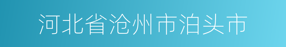 河北省沧州市泊头市的同义词