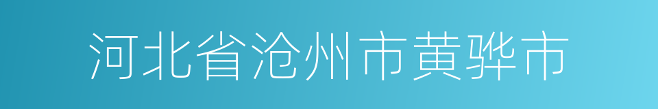 河北省沧州市黄骅市的同义词