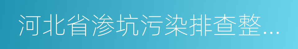 河北省渗坑污染排查整治专项行动方案的同义词