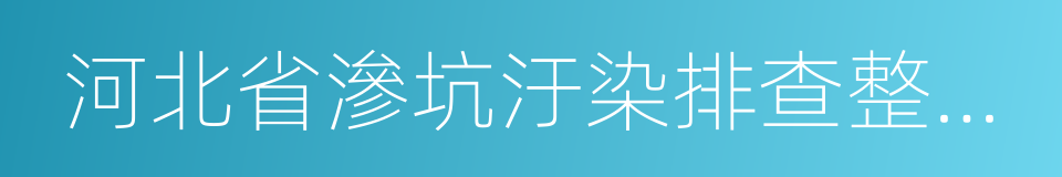 河北省滲坑汙染排查整治專項行動方案的同義詞