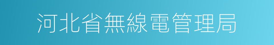 河北省無線電管理局的同義詞