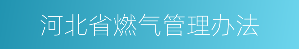 河北省燃气管理办法的同义词