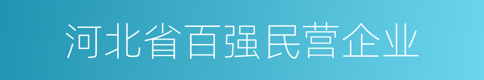 河北省百强民营企业的同义词