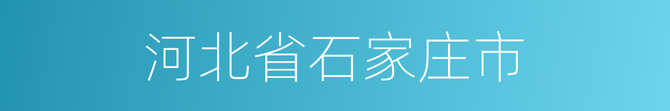 河北省石家庄市的同义词