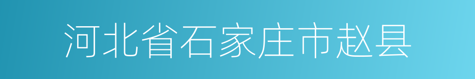 河北省石家庄市赵县的同义词