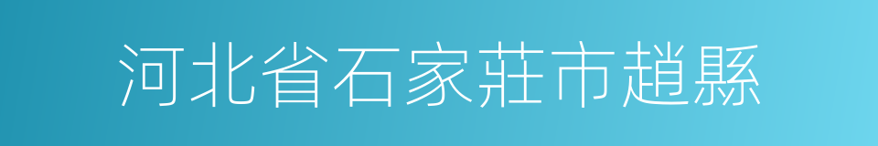 河北省石家莊市趙縣的同義詞