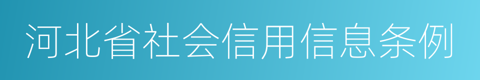 河北省社会信用信息条例的同义词