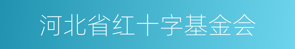 河北省红十字基金会的同义词