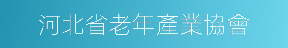 河北省老年產業協會的同義詞