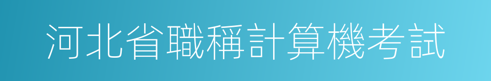 河北省職稱計算機考試的同義詞