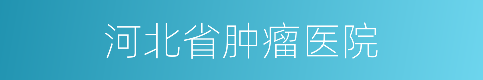 河北省肿瘤医院的同义词