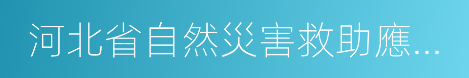 河北省自然災害救助應急預案的同義詞