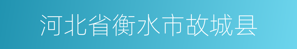 河北省衡水市故城县的同义词