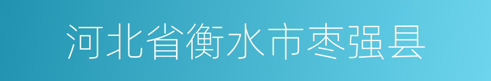 河北省衡水市枣强县的同义词