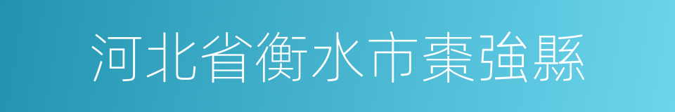 河北省衡水市棗強縣的同義詞