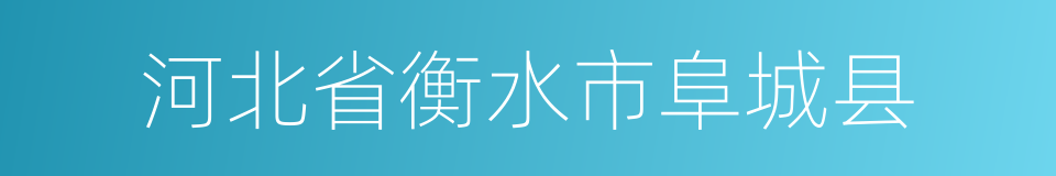 河北省衡水市阜城县的同义词