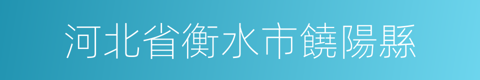 河北省衡水市饒陽縣的同義詞