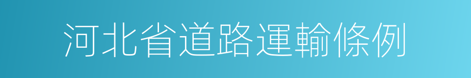 河北省道路運輸條例的同義詞