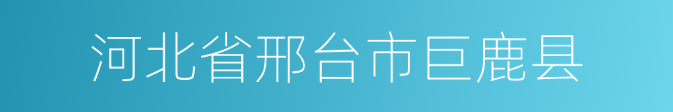 河北省邢台市巨鹿县的同义词