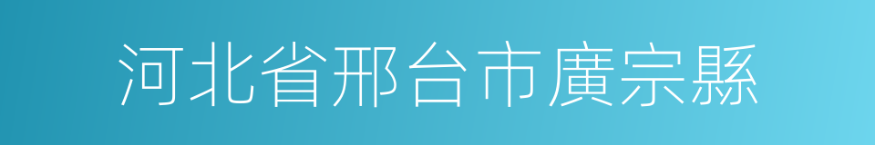 河北省邢台市廣宗縣的同義詞