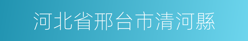 河北省邢台市清河縣的同義詞