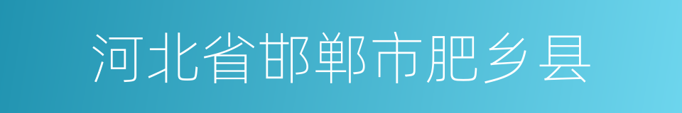 河北省邯郸市肥乡县的同义词