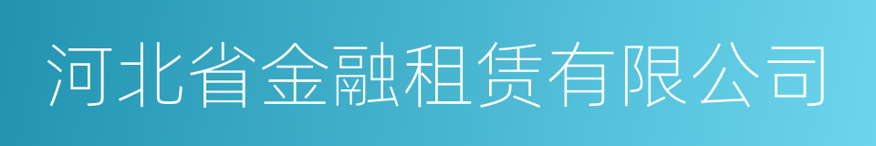 河北省金融租赁有限公司的同义词