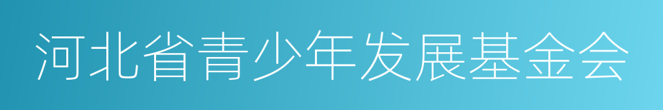 河北省青少年发展基金会的同义词